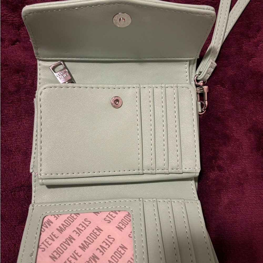 Steve Madden Mint Green Wristlet Wallet with Wrist Strap
